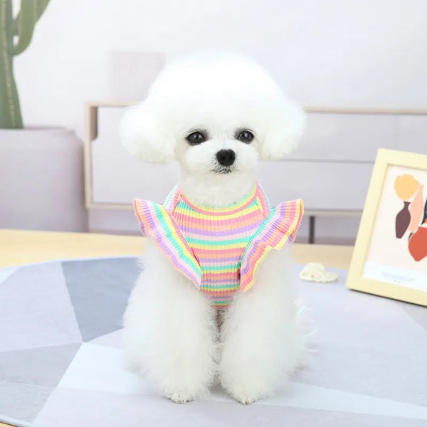 Ruffle Striped Skirt Vest for Cats and Small Dogs