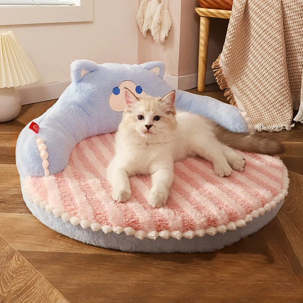Velvet Winter Cat Bed Cushion for Small and Medium Pets