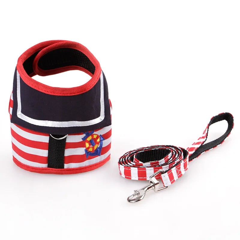 Navy Suit Adjustable Harness and Leash Set for Small Pets