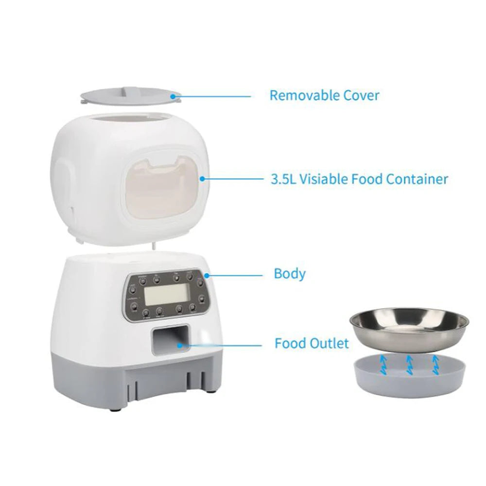3.5L Automatic Food Dispenser for Cats and Dogs