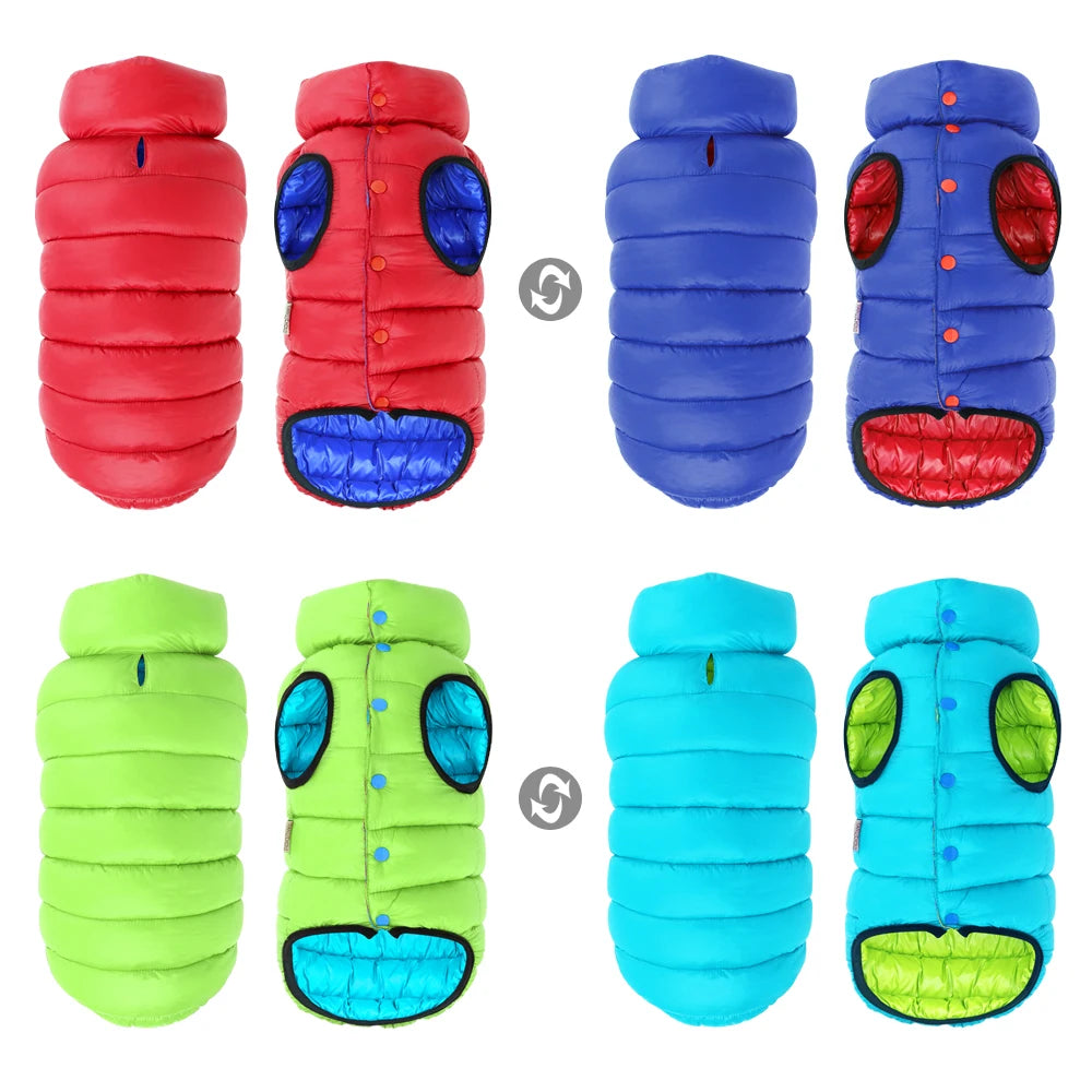 Reversible 3-Layer Waterproof Winter Dog Vest Jacket