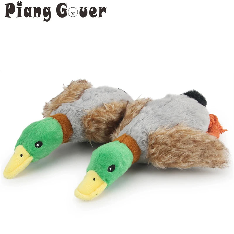 Squeaky Plush Duck Rope Toy for Dogs