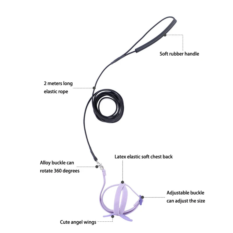 Adjustable Parrot Harness and Flying Leash Set