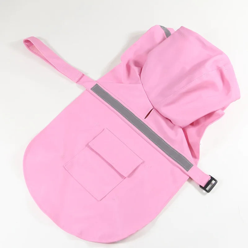 Bright Reflective Tape Dog Raincoat for Puppies and Big Dogs