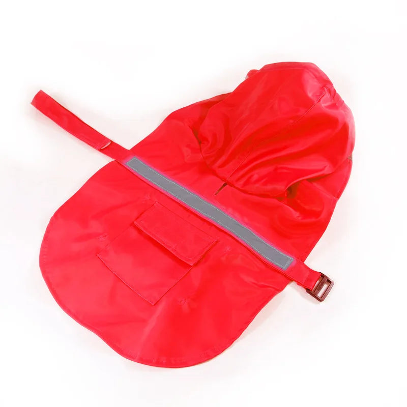 Bright Reflective Tape Dog Raincoat for Puppies and Big Dogs