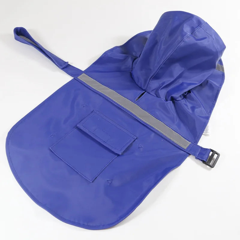 Bright Reflective Tape Dog Raincoat for Puppies and Big Dogs