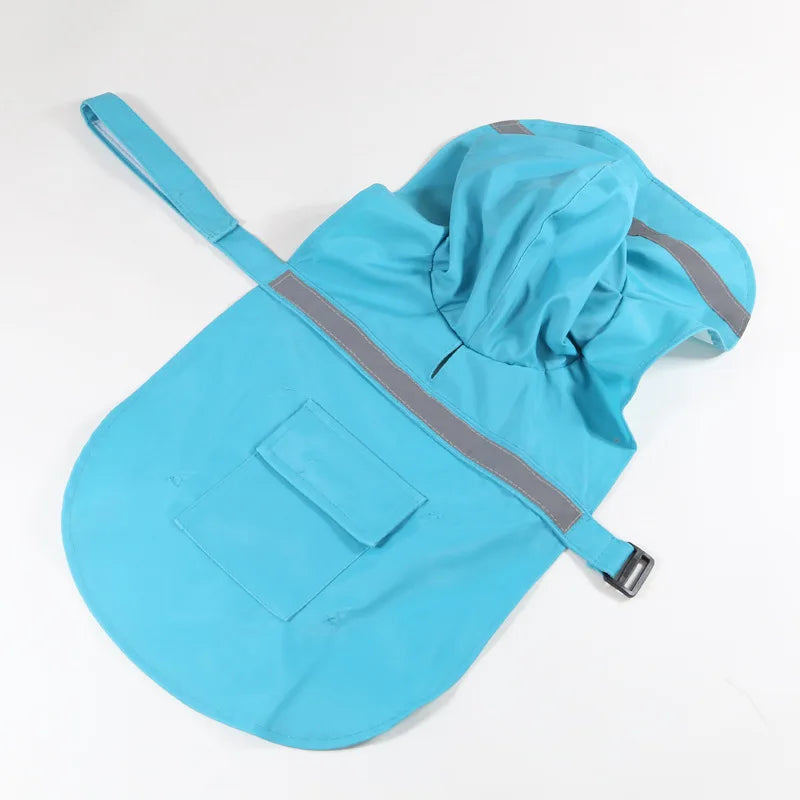 Bright Reflective Tape Dog Raincoat for Puppies and Big Dogs
