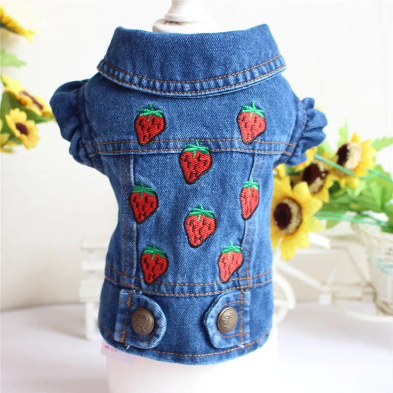 Casual Denim Vest Jacket for Kittens and Small Cats
