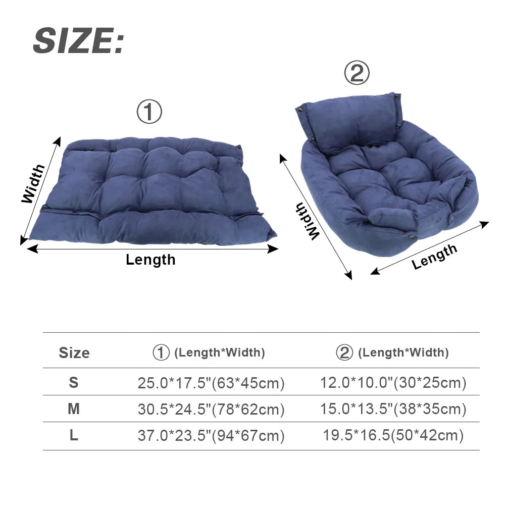 3-in-1 Warm Dog and Cat Bed Sofa Cushion