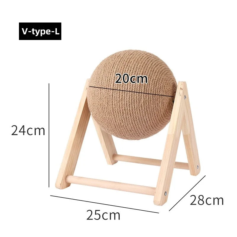 Sisal Rope Cat Scratching Ball with Wooden Base