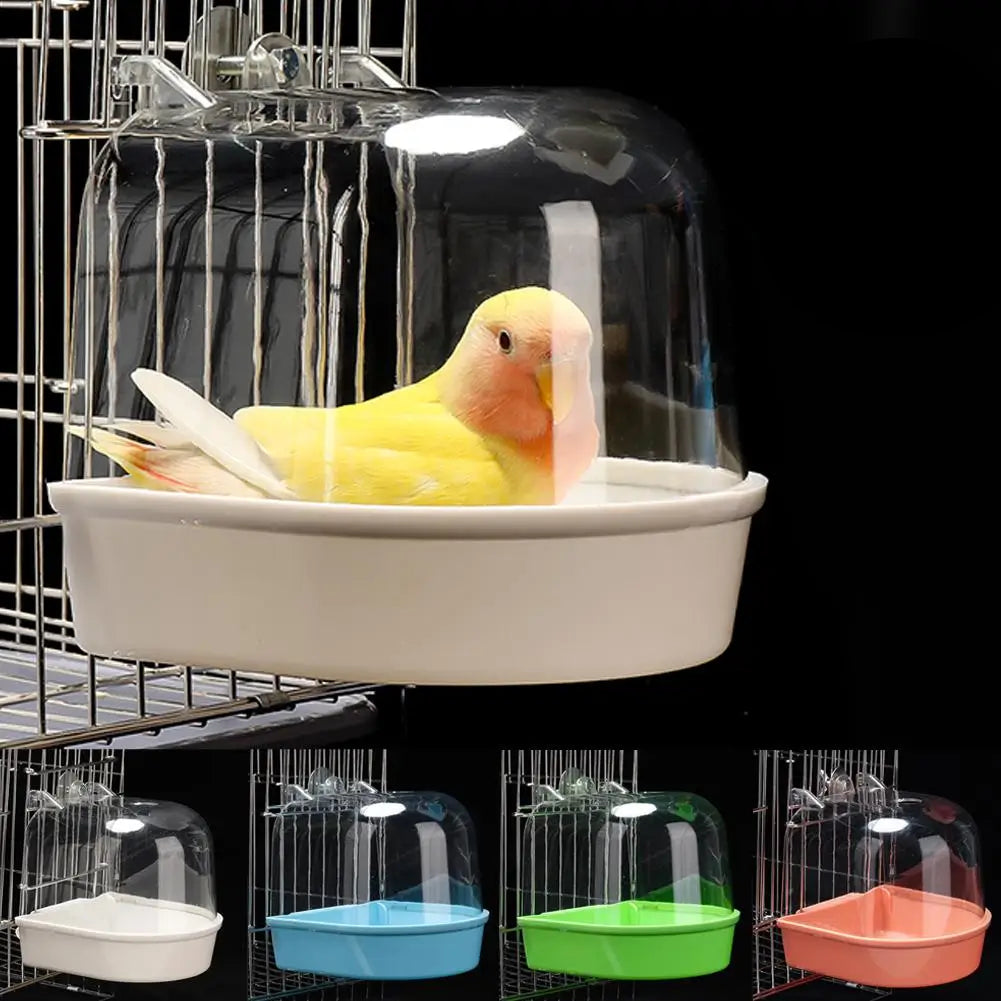 Hanging Cage Bird Bath for Parrots and Small Birds