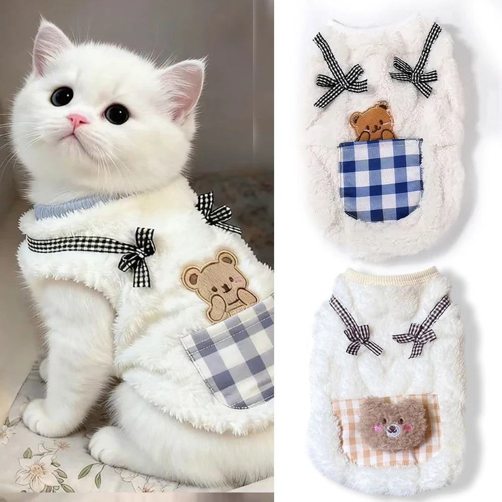 Cozy Plush Fleece Sleeveless Vest for Small Dogs and Cats