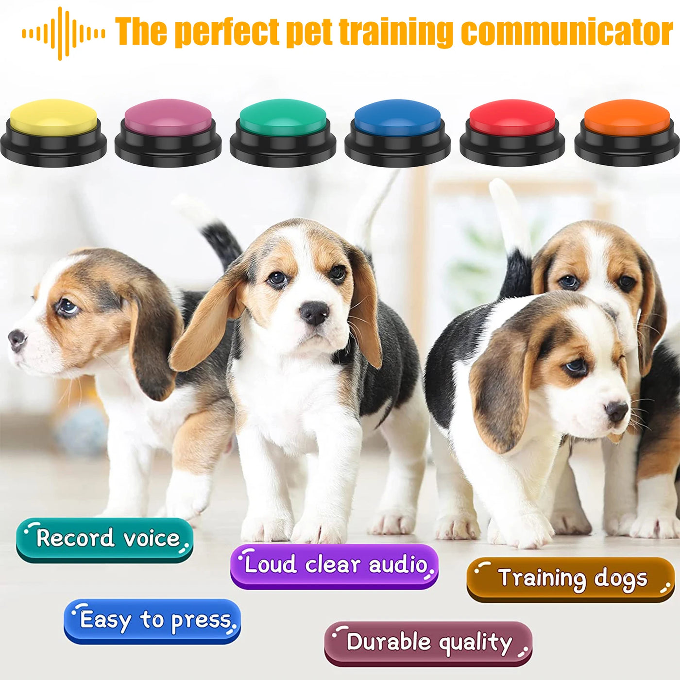 Recordable Dog Training Buttons with Light - 4/6 Piece Set
