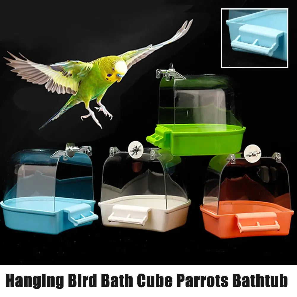 Hanging Cage Bird Bath for Parrots and Small Birds