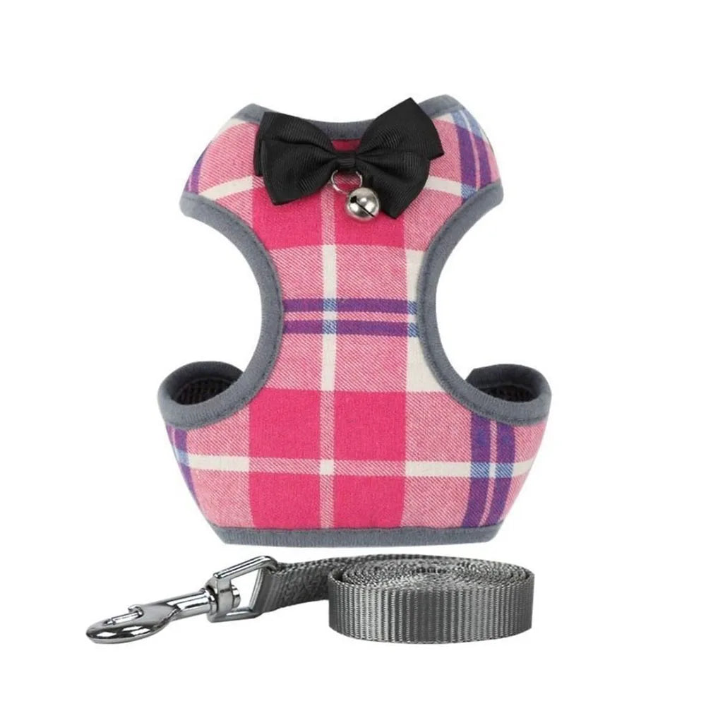 Bowknot Mesh Harness and Leash Set for Small Dogs and Cats