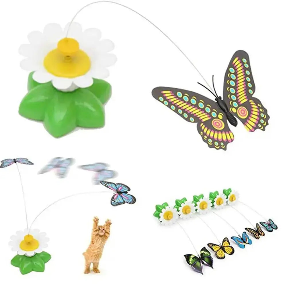 Electric Rotating Butterfly Toy for Playful Cats