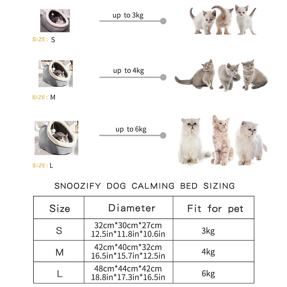 Semi-Closed Cotton Cat Nest Bed for Cozy Rest
