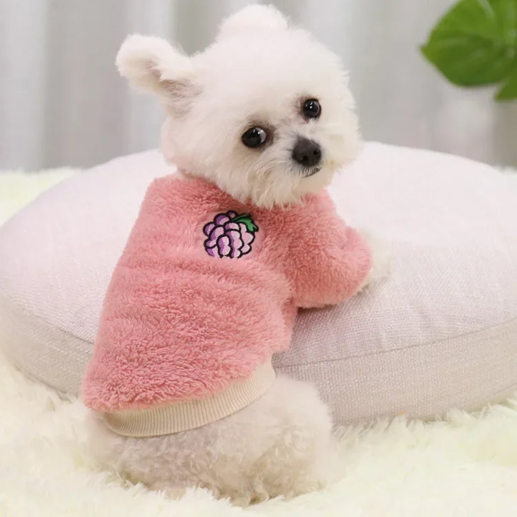 Playful Fleece Hoodie Coat for Small Dogs and Chihuahuas