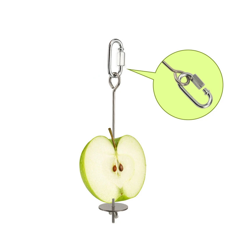 Stainless Steel Fruit Skewer Holder for Parrots