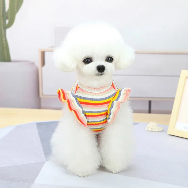 Ruffle Striped Skirt Vest for Cats and Small Dogs