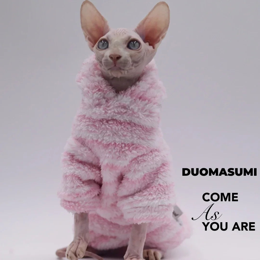 Double-Sided Fluffy Winter Jacket for Sphynx Cats