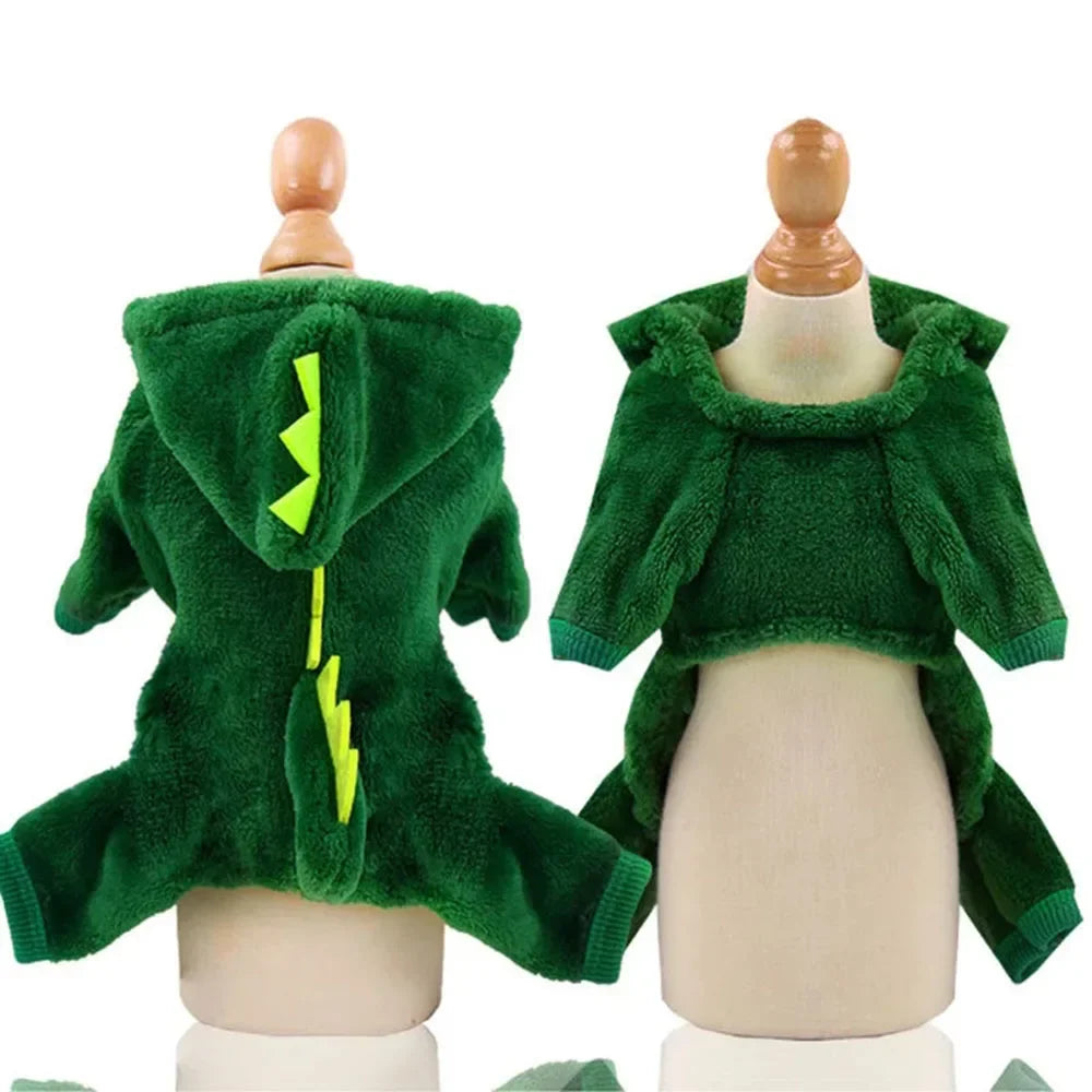 Dinosaur Fleece Hoodie Costume for Cats and Small Dogs