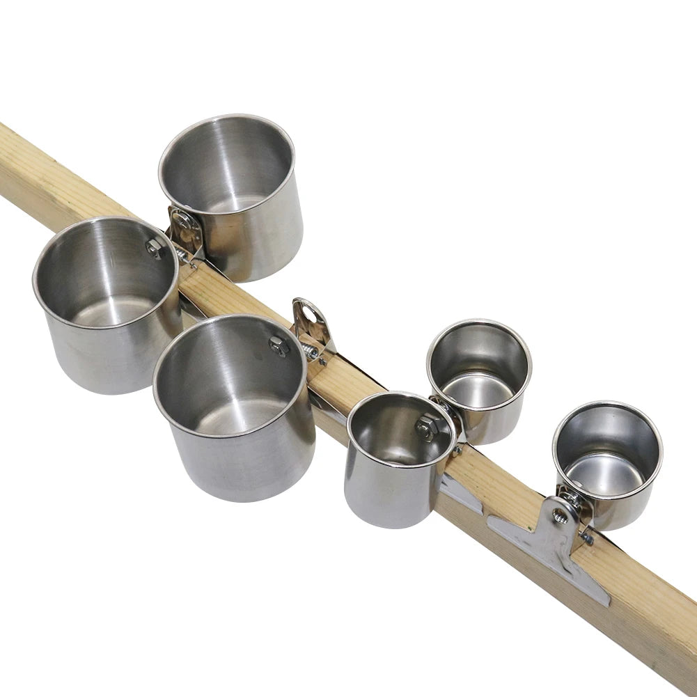 Stainless Steel Single or Double Bird Feeder Cup