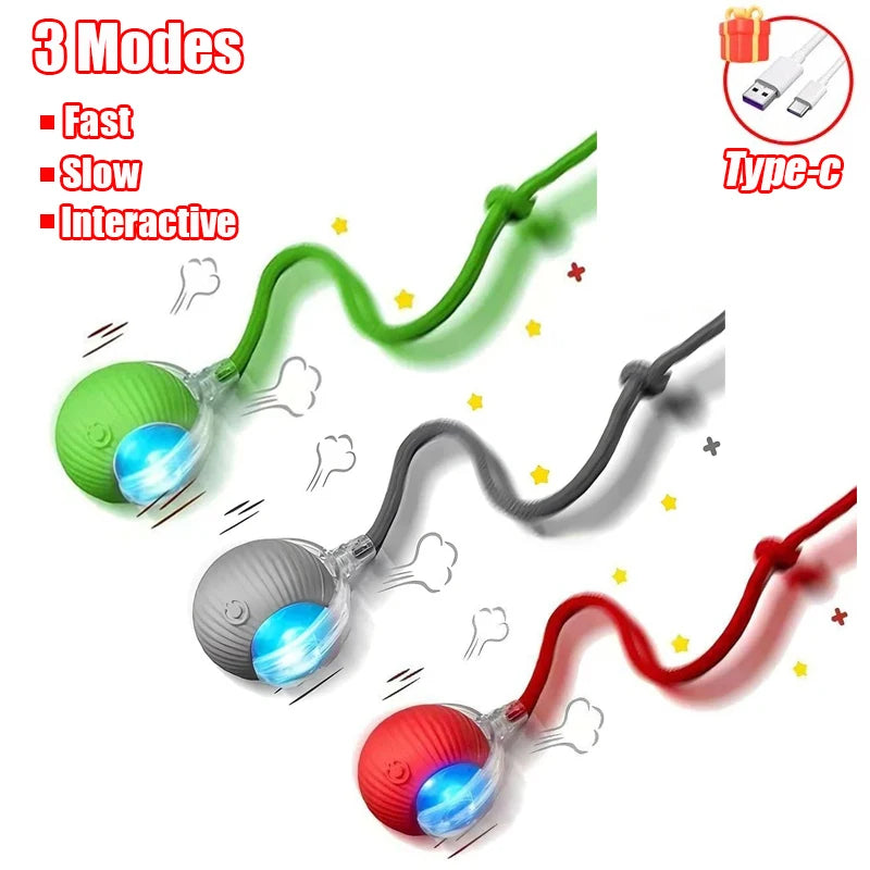 Rechargeable Faux Tail Smart Ball Cat Toy