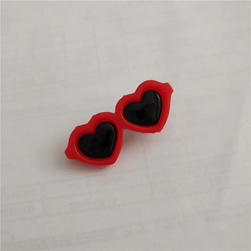 Heart Sunglasses Pet Hair Clips & Bow Set for Dogs and Cats
