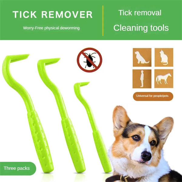 Easy-Grip Tick and Flea Remover Hook Set for Dogs and Cats