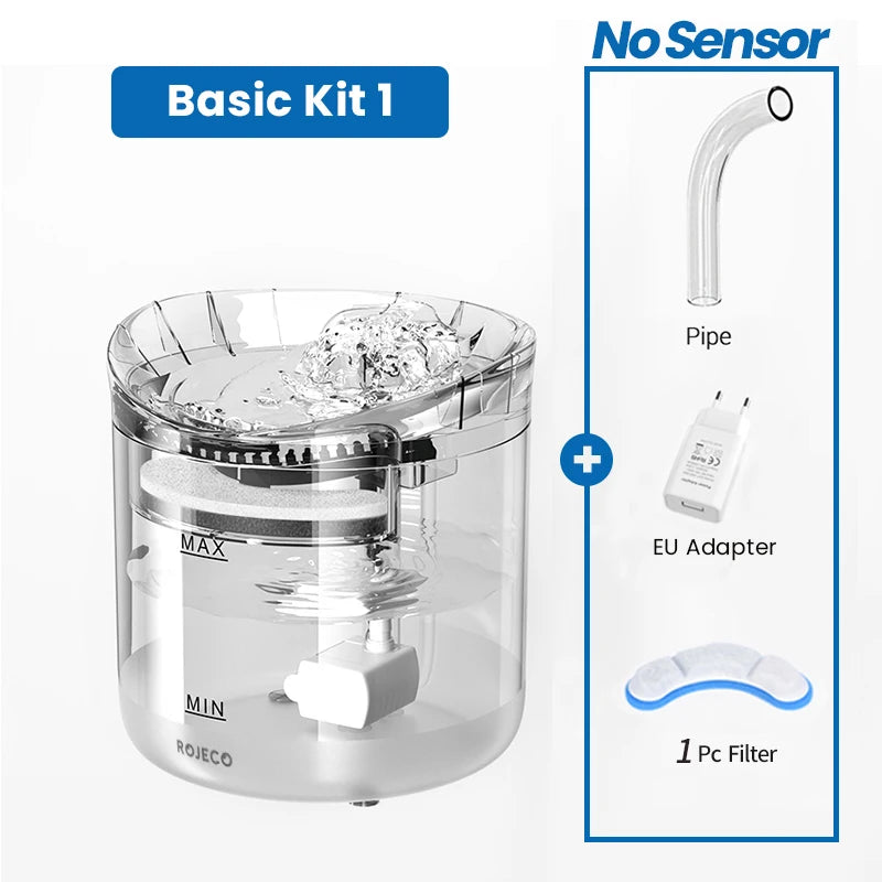 ROJECO Automatic Cat Water Fountain with Sensor - 1.8L