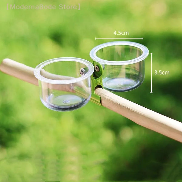 Clip-On Parrot Food and Water Bowl for Small Birds