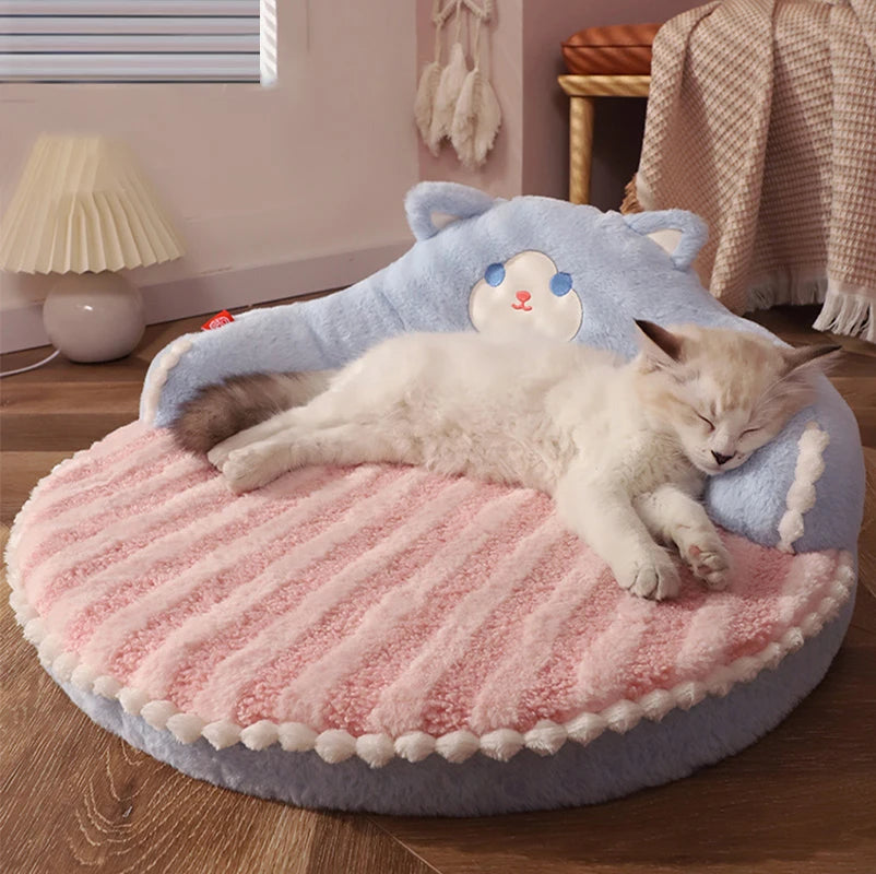 Velvet Winter Cat Bed Cushion for Small and Medium Pets