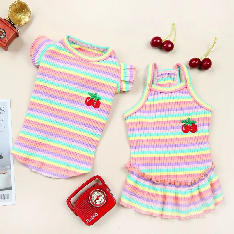 Ruffle Striped Skirt Vest for Cats and Small Dogs