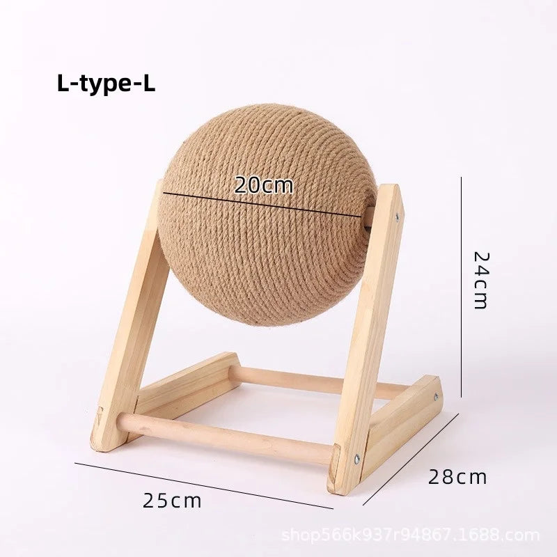 Sisal Rope Cat Scratching Ball with Wooden Base