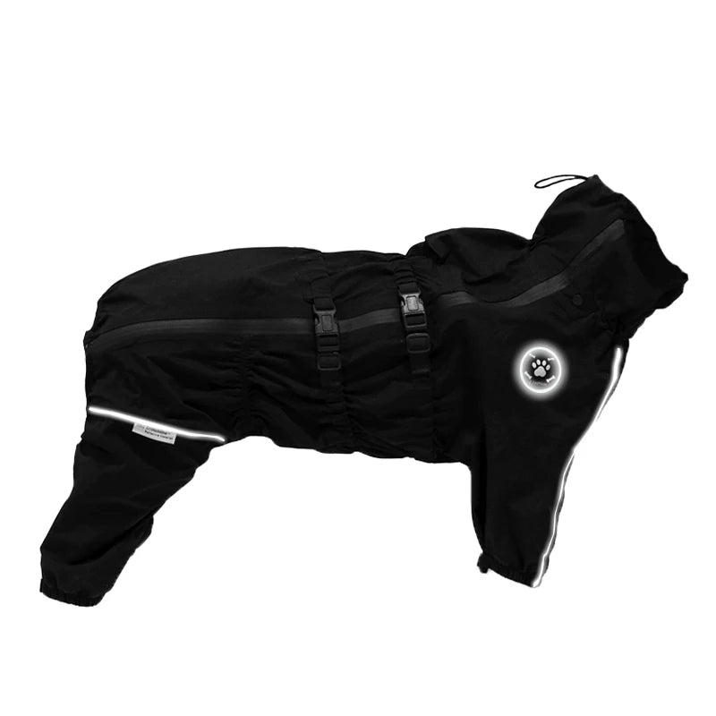 Reflective Waterproof Dog Raincoat Jumpsuit for Large Dogs
