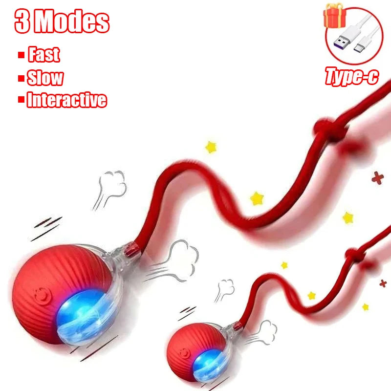 Rechargeable Faux Tail Smart Ball Cat Toy