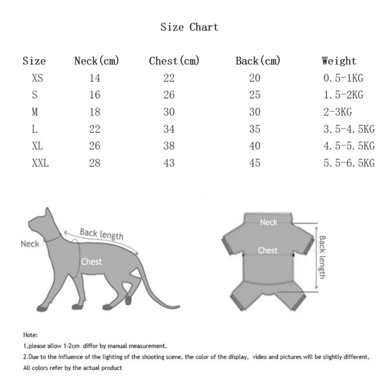 Soft Cotton 4-Legged Sphynx Cat Jumpsuit with Striped Design