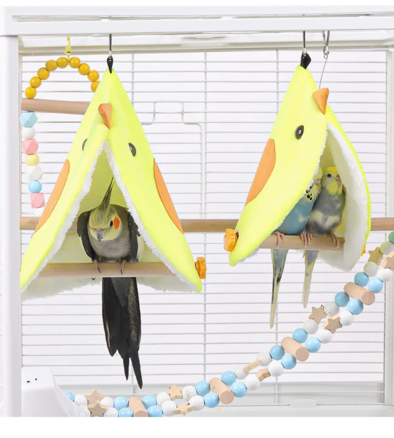 Soft Plush Bird Hammock Nest for Parakeets