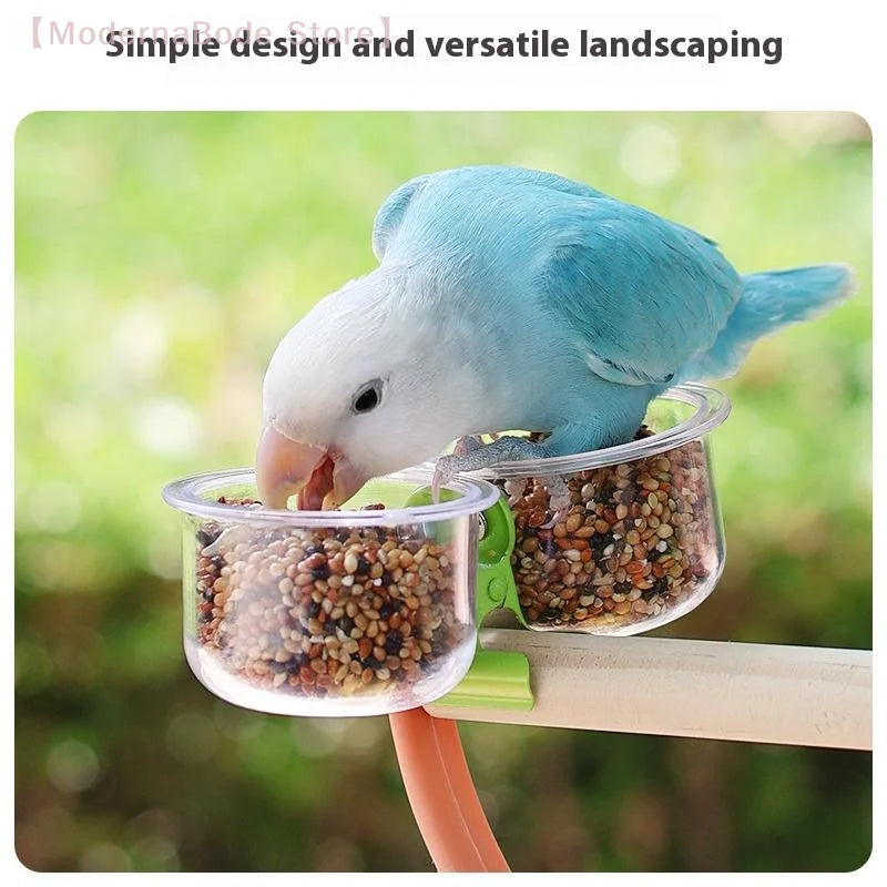 Clip-On Parrot Food and Water Bowl for Small Birds