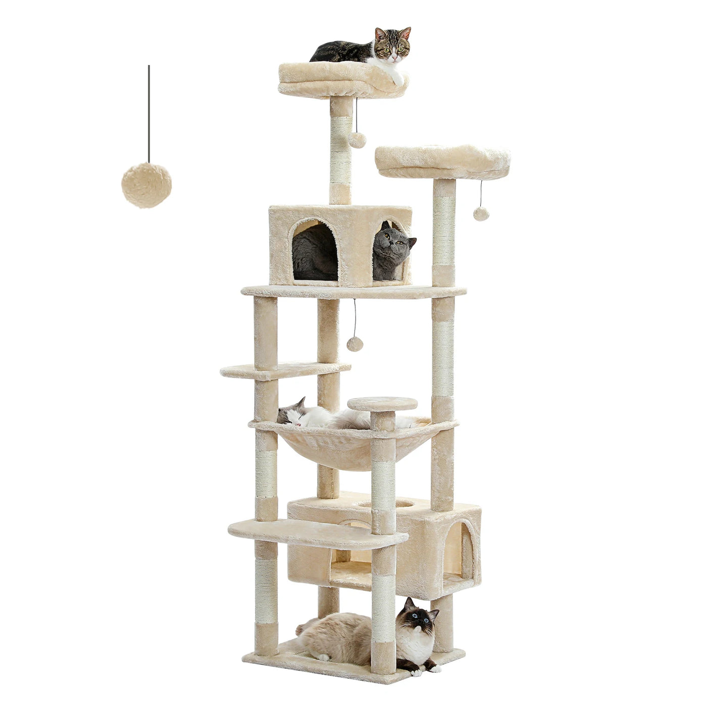 Large Multi-Level Cat Tree with Sisal Scratching Posts