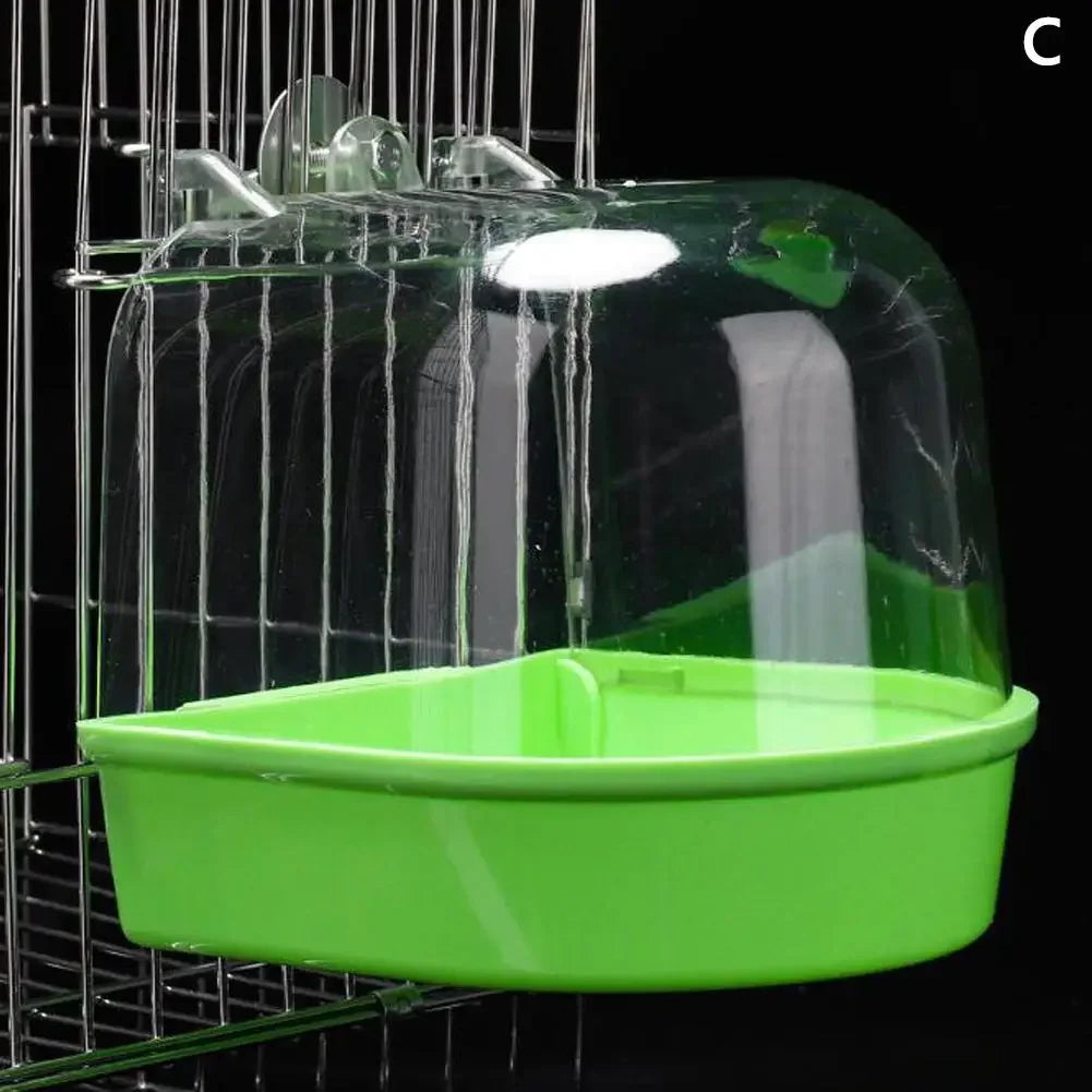 Hanging Cage Bird Bath for Parrots and Small Birds
