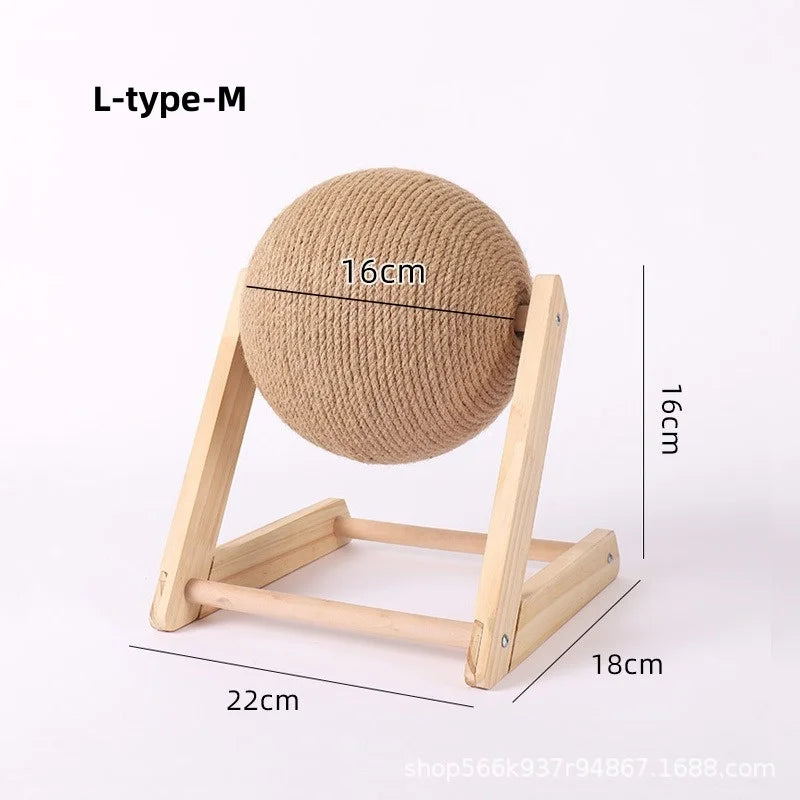 Sisal Rope Cat Scratching Ball with Wooden Base