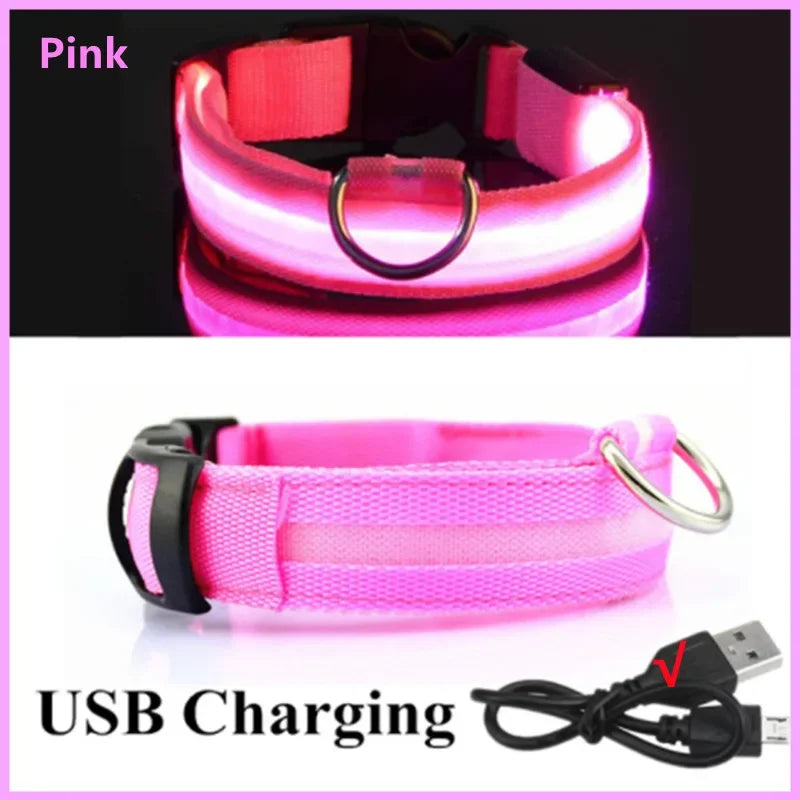 USB Rechargeable LED Glow Collar with 3 Light Modes