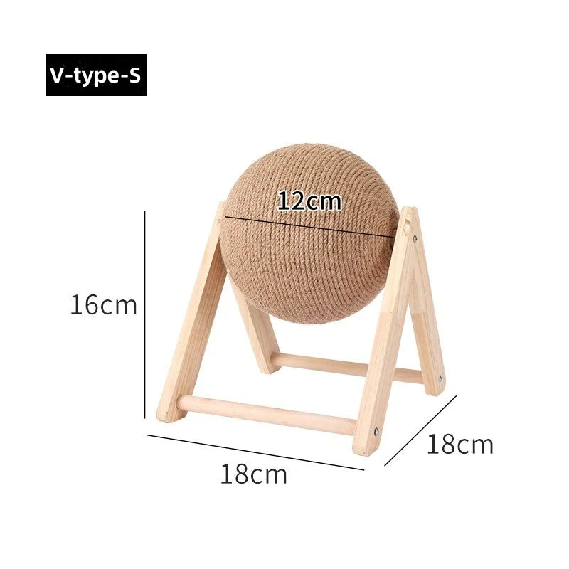 Sisal Rope Cat Scratching Ball with Wooden Base