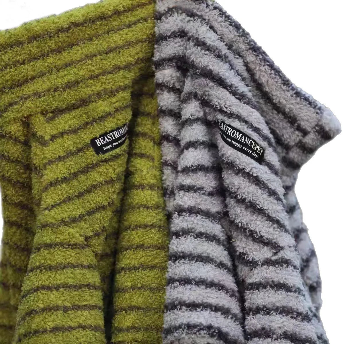 Striped Fleece Turtleneck Dog Sweater for Medium and Large Dogs