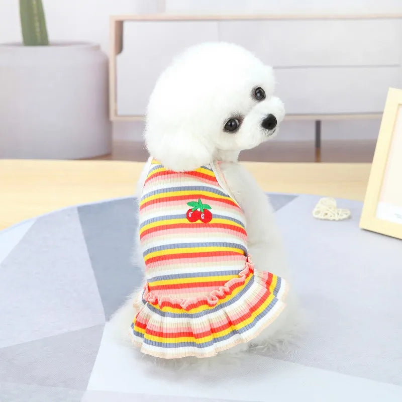 Ruffle Striped Skirt Vest for Cats and Small Dogs