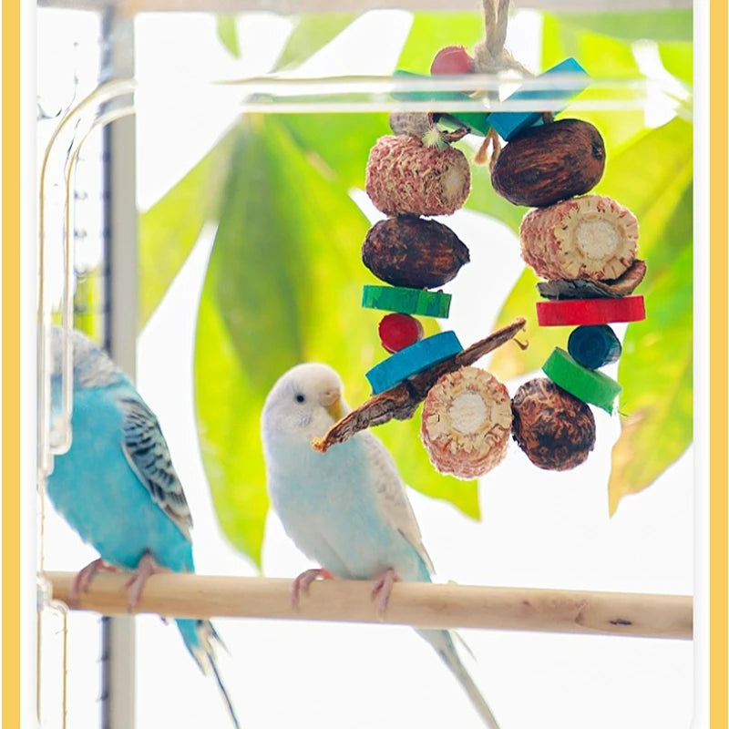 Natural Corn Cob and Loofah Parrot Chew Toy