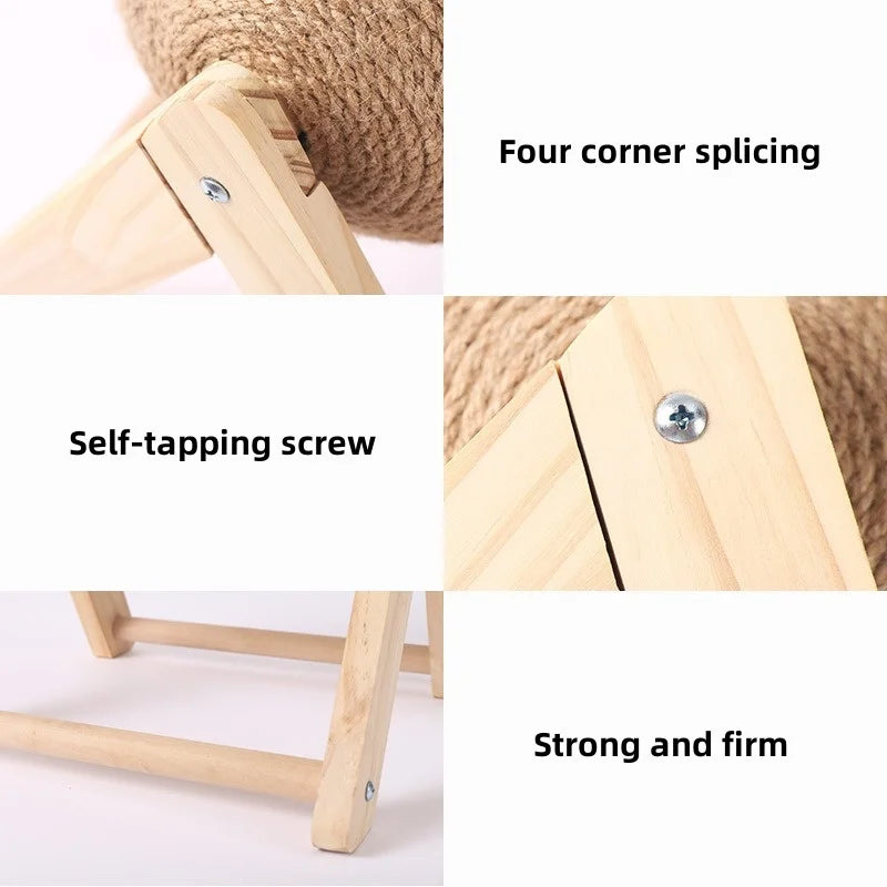 Sisal Rope Cat Scratching Ball with Wooden Base