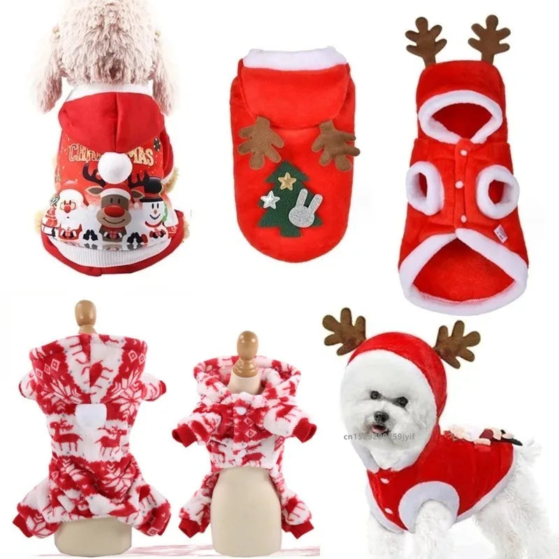 Santa Christmas Jacket Costume for Puppies and Cats